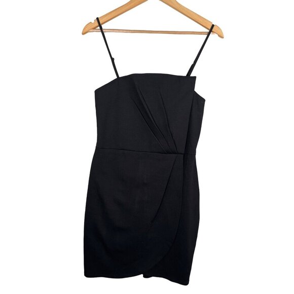 Lulus Dress Size M Black Drinks On Me Sleeveless Pleated Bodycon Sheath Stretch - Picture 4 of 13